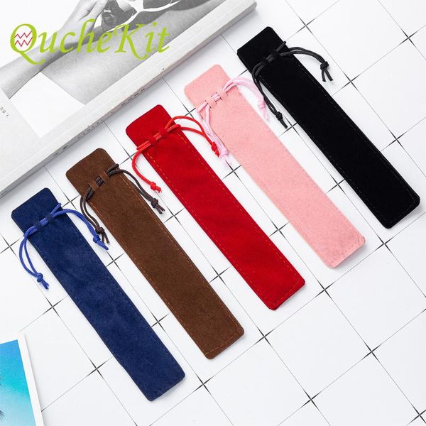 

20pcs velvet pencil gift bag with rope pen pouches holder rollerball /fountain/ballpoint protector school office supply wrap