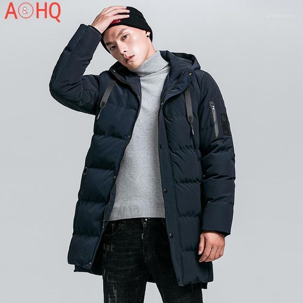 

men's down & parkas 2021 winter jacket men thicken outdoor hooded long coat windbreaker overcoat warm puffer male fashion slim, Black