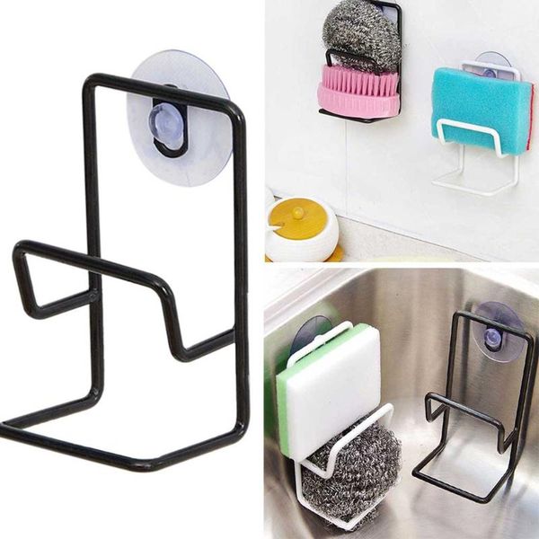 

hooks & rails suction cup double-layer sink iron rack caddy kitchen sundries soap towel storage holder