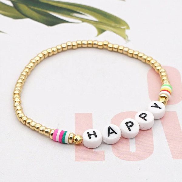 

beaded, strands 1pc bohemian letter beads bracelets jewelry fashion women wedding gifts casual lovely wristband for, Black