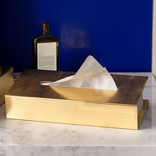 

tissue boxes & napkins 1pcs gold box cover simple metal paper towel dining table napkin holder home living room desktop