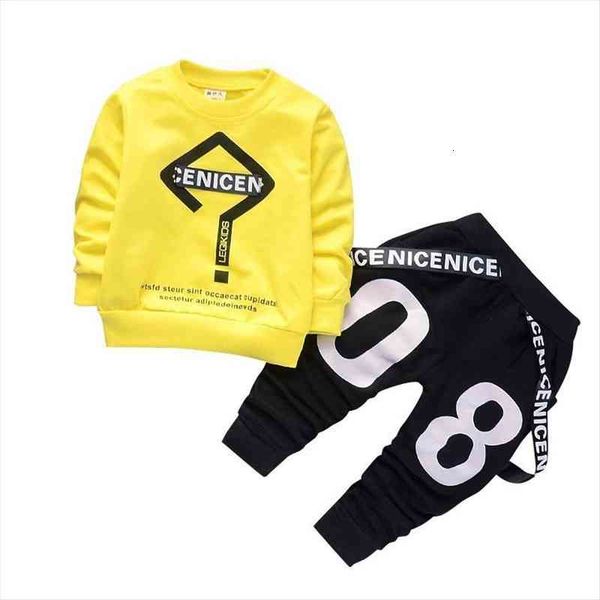 

spring autumn baby fashion clothes kid boys girls t shirt pants 2pcs sets children infant clothing toddler cotton sportswear, White