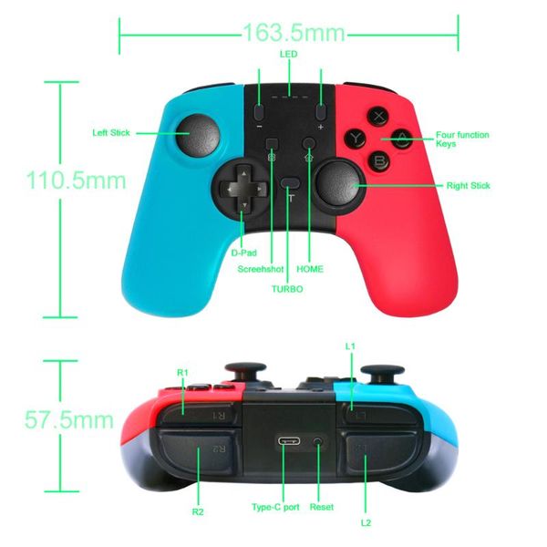 

game controllers & joysticks switch pro controller wireless bluetooth headset for console-with programming keys+color shell+built-in gyrosco
