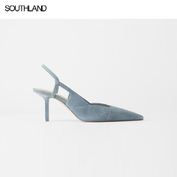 

dress shoes southland spring faux suede women thin heel slip on slingbacks, Black