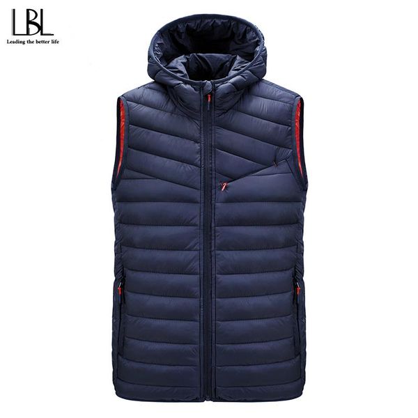 

men's vests 2021 mens windproof autumn winter fashion men sleeveless jackets cotton-padded waistcoats brand clothing 4xl, Black;white