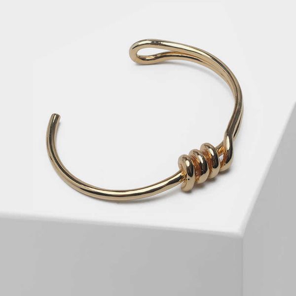 

amorita boutique gold knotted open design fashion bangles q0720, Black