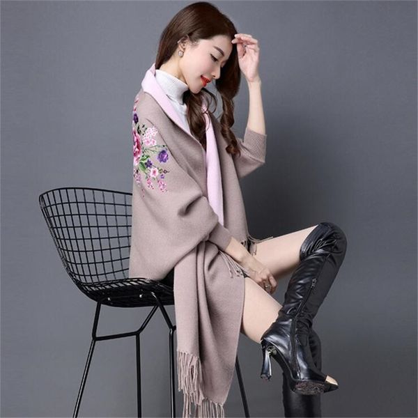 

women's sweaters for winter female wrap and swing leisure long sleeve slim thin out jacket section 210427, White;black