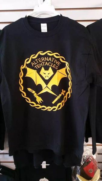 

at alternative tentacles thrash hardcore punk rock band t shirt tee yellow, White;black