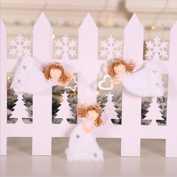 

factory outlet christmas decoration 3pcs christmas flying white angel doll xmas tree hanging pendant ornaments decorations kids new year gif