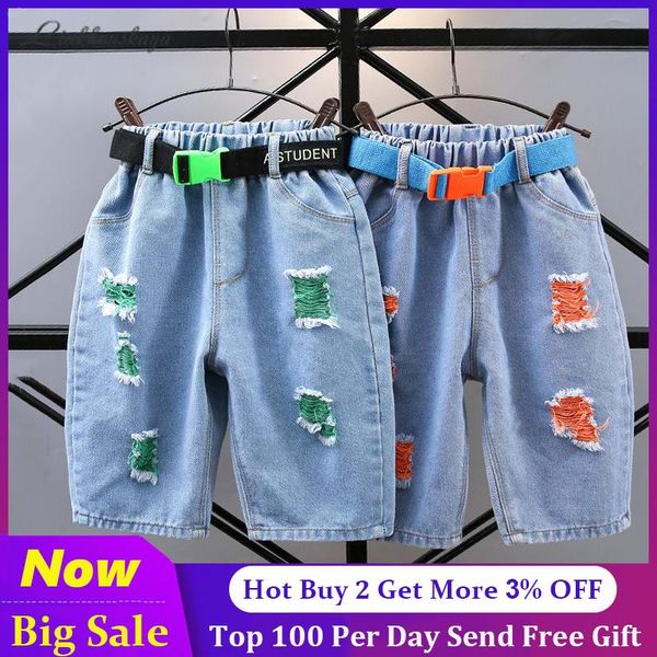 

fashion shorts for girls autumn winter hole printed denim pants kids jeans trousers teenagers ripped 2-12 y, Black