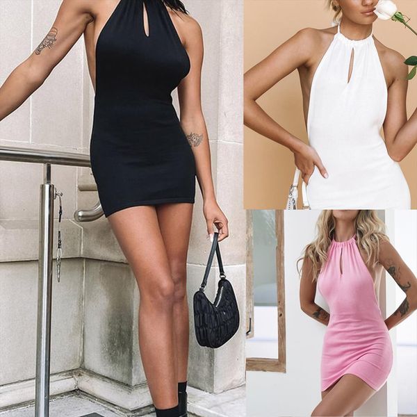 

summer brand designer fashion women dress halter lace up backless with thong slim mini skirt, Black;gray