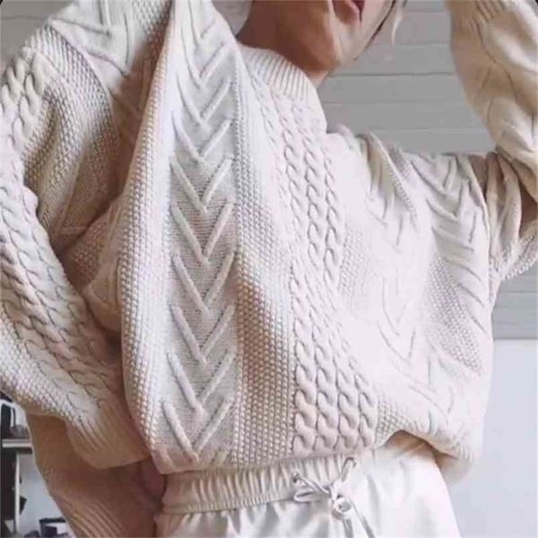 

colorfaith winter spring women sweaters pullovers minimalist knitting elegant casual loose ladies vintage sw1161 210914, White;black