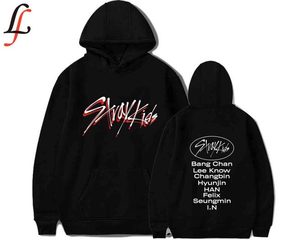 

stray kids hoodie sweatshirt skz bang chan lee know changbin hyunjin han felix seungmin woojin straykids hoodies k pop style, Black