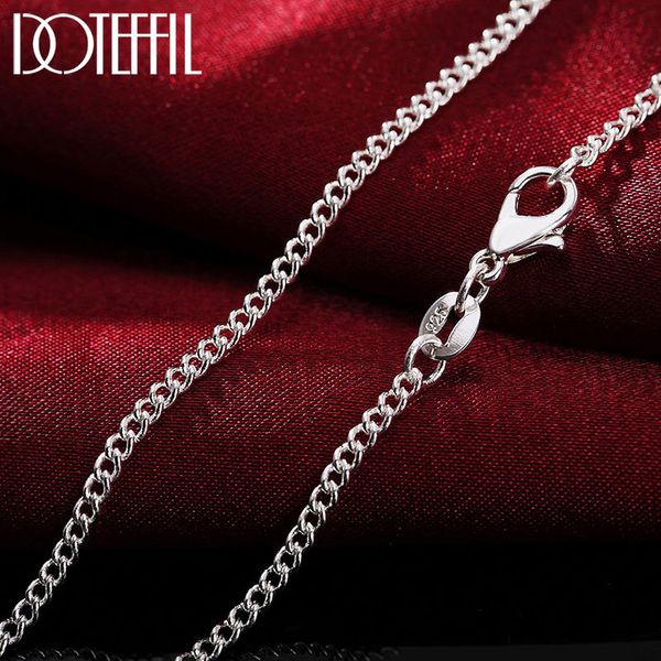 

necklaces pendants doteffil 925 sterling silver 16/18/20/22/24/26/28/30 inch side chain 2mm necklace for women man fashion wedding charm jew