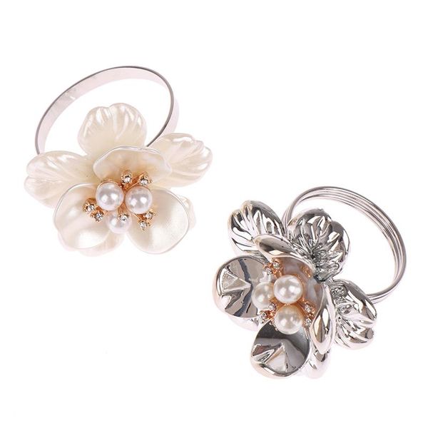 

napkin rings 1 ring pearl flower buckle electroplating dinner home decoration