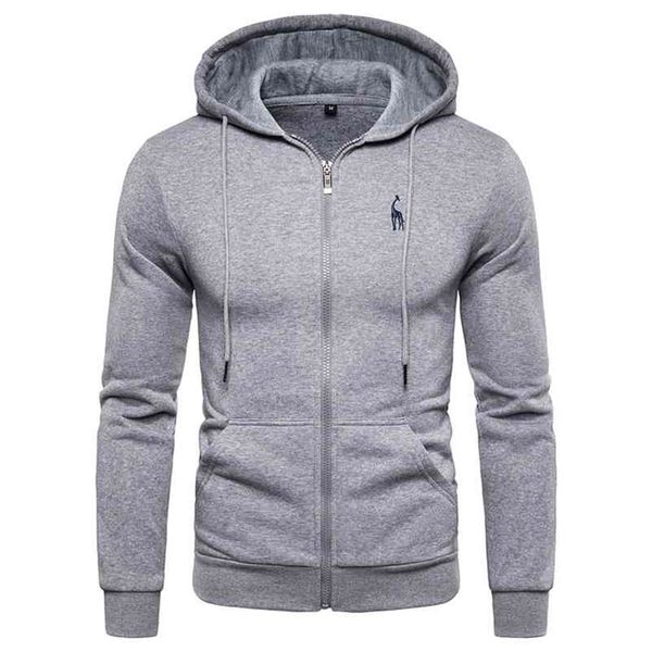 

autumn winter cotton hoodied mens sweatshirts solid hoody fleece thick hoodies men sportswear zipper sweatshirts men 210720, Black