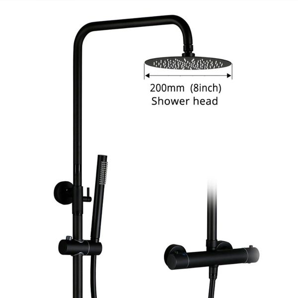 

bathroom shower sets two-function cold mixing temperature faucet brushed gold brass wall-mount rain head hand sprayer