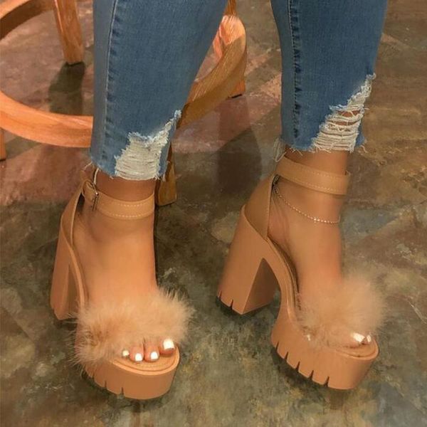

wohdhe high heels platform women sandals leopard buckle peep toe summer shoes, Black