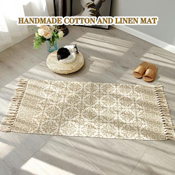 

carpets kitchen mat retro ethnic style natural cotton small fresh carpet living room bedroom bedside sofa coffee table doormat