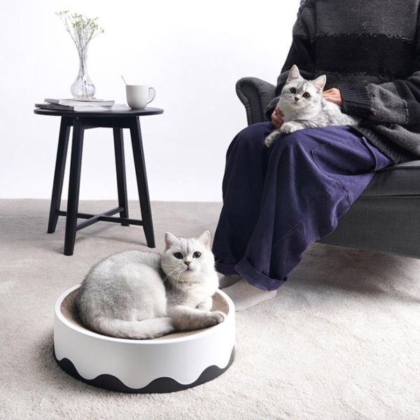 

cat beds & furniture lovely corrugated paper bed house winter pet puppy dog nest summer round scratch board home mats