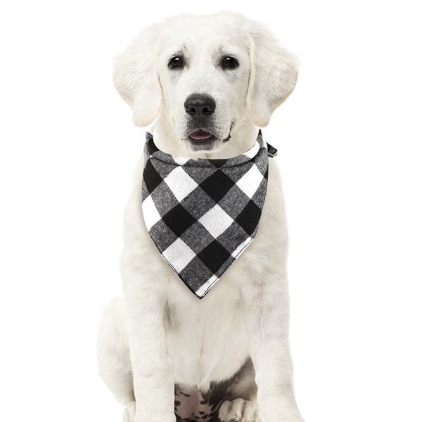 

dog apparel cotton plaids bandana scarf washable and reusable triangle bibs with lengthen 2 straps for small pets dogs