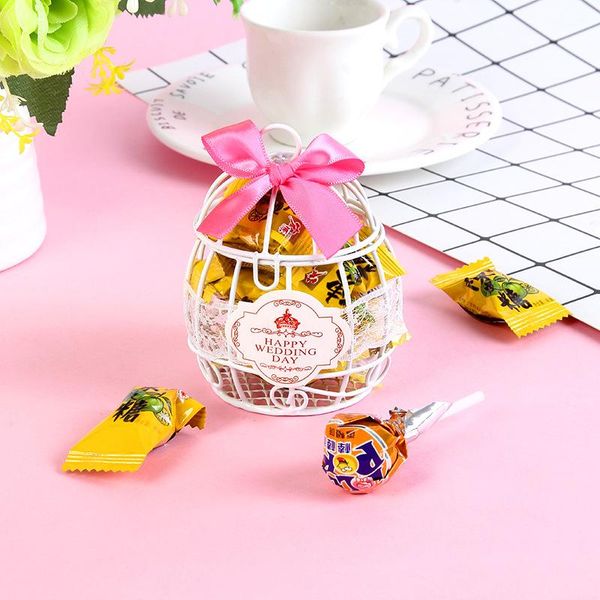 

gift wrap romantic iron bird cage candy box with ribbon wedding favor party w8784