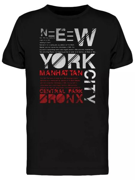 

Newyork Bronx Typography Men's Tee -Image by Shutterstock, White;black