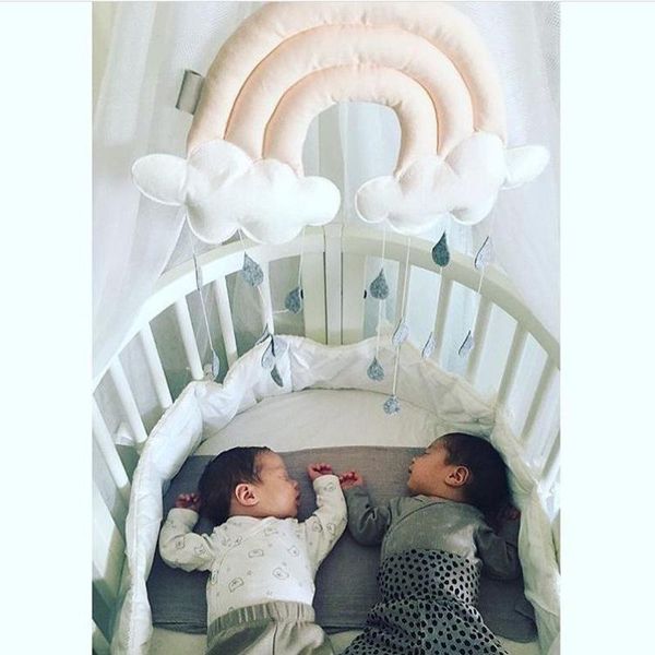 

creative three-dimensional cloud rainbow raindrop wall decor baby bed tent hanging toy room home decoration ornament po props crib netting
