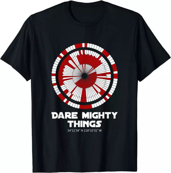

dare mighty things perseverance mars rover landing pattern t-shirt, White;black