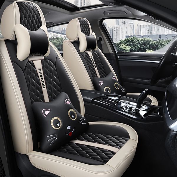 

car accessory seat cover for sedan suv durable leather universal five seats set cushion including front and rear covers full covered gray de