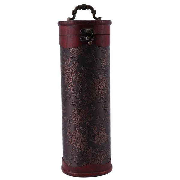 

hooks & rails cylinder vintage retro wooden wine bottle storage gift box case holder