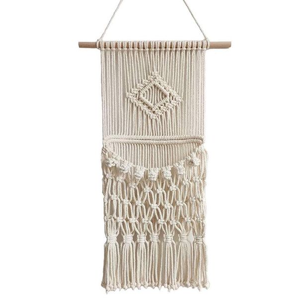 

wall-mounted decorative storage cotton woven hanging bag for home decoration bags