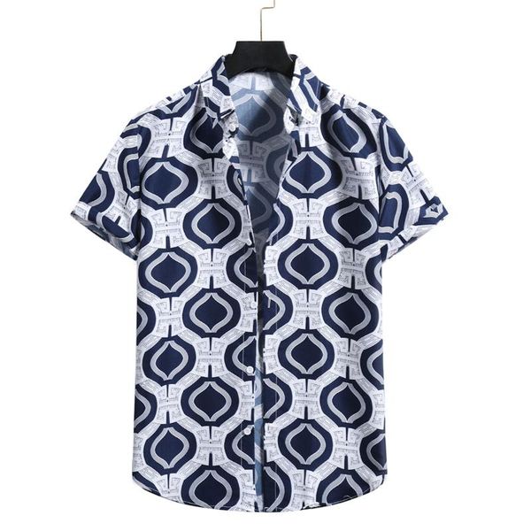 

men's casual shirts shirt button short sleeve loose summer single-breasted lapel blouse vacation stylish camisa masculina, White;black