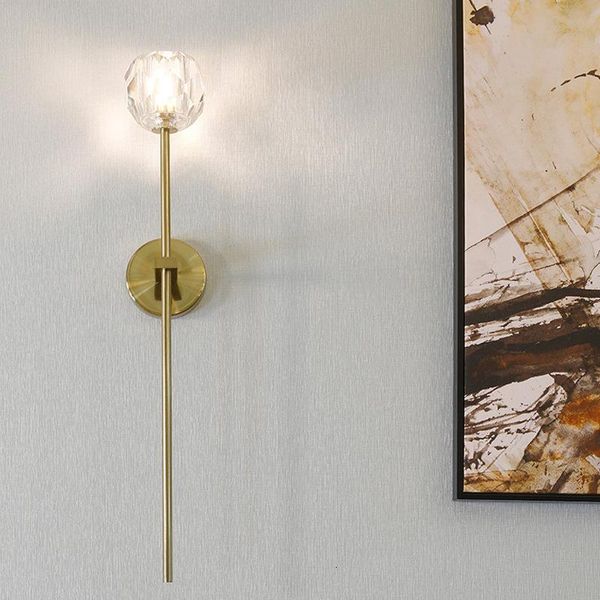 

glass wall sconces mirror light wood corridor lamp bedroom living room home deco
