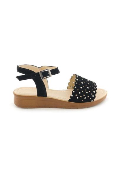 

sandals lady su-010 flat bottom low female, Black