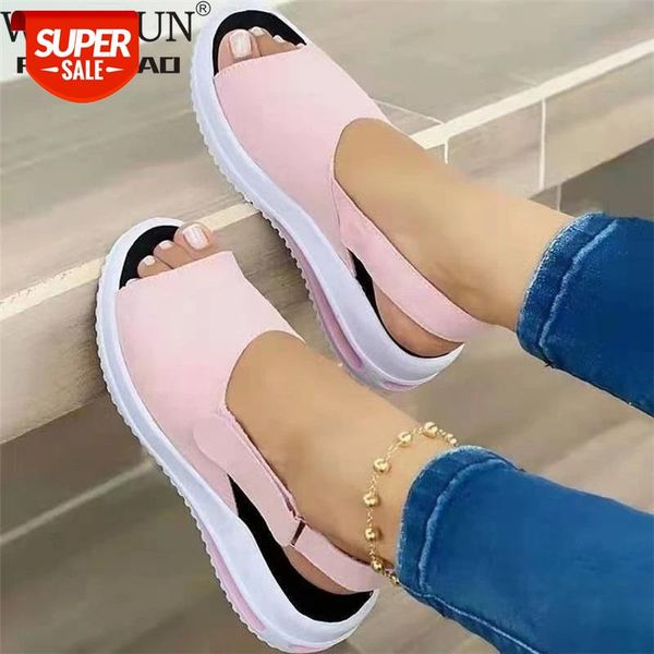 

2021 new women sandals soft stitching ladies comfortable flat open toe beach shoes woman footwear #6d1b, Black