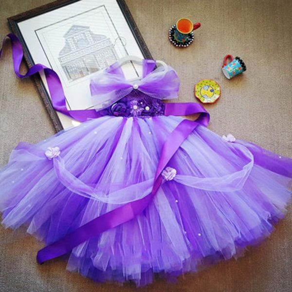 

girl's dresses gorgeous lavender flower girl dress casual baby tutu with belt birthday party clothes, Red;yellow