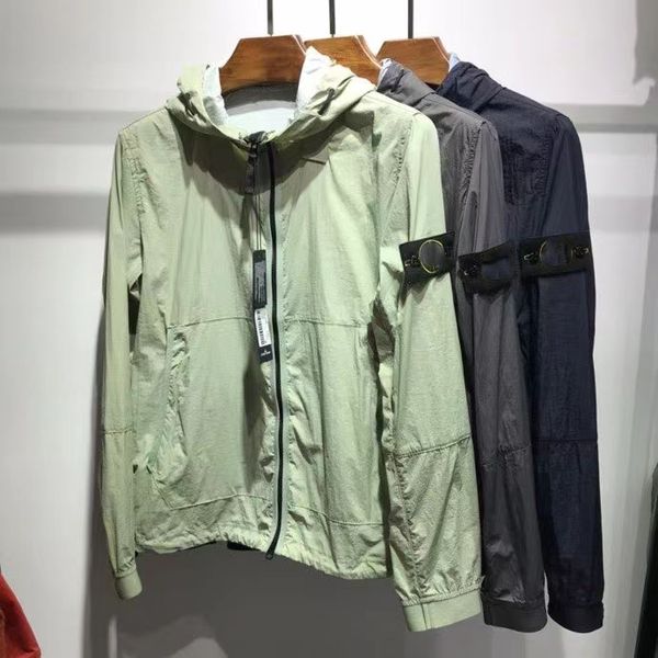 

toney cp men's jackets goggle hooded jacket spring and autumn outdoor island windbreaker fashion brand metal nylon outerwear coats, Black;brown