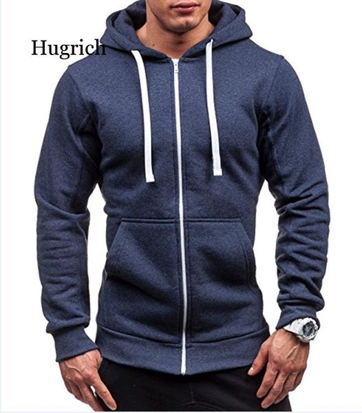 

men's hoodies zipper sweatshirt hoodie solid color man hooded for male & sweatshirts, Black