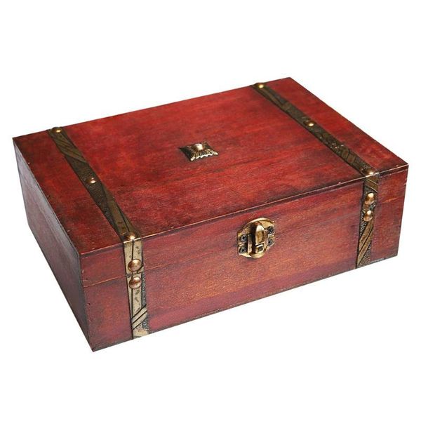

storage boxes & bins rectangle treasure box pirate small trunk for jewelry storage,cards collection,gifts and home decoration
