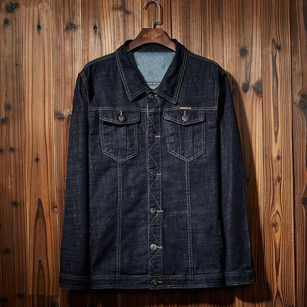 

men's jackets spring and autumn plus size male loose denim jacket m- 8xl turn-down collar coat big chinese style, Black;brown