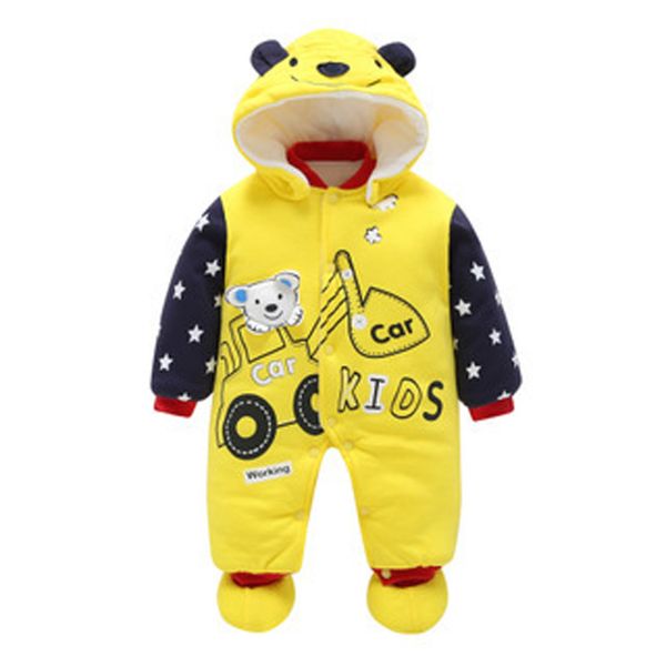 

baby winter romper quilted warm kids hooded padded rompers newborn clothes christmas gift, Blue