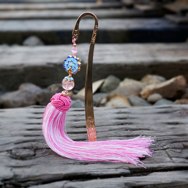 

souvenir lettering bookmark chinese style gift tassel gold no.5105