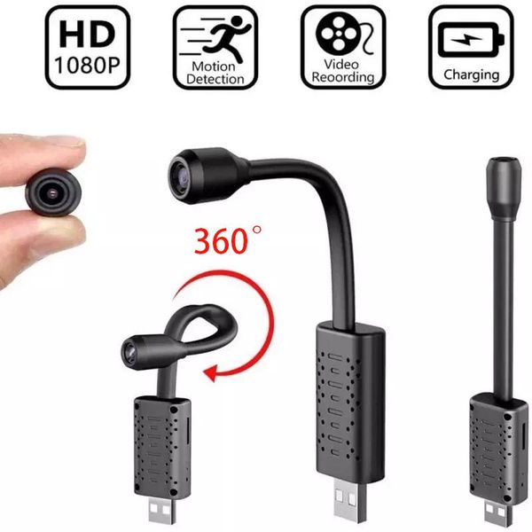 

mini cameras 1080p hd smart wifi usb camera real-time surveillance ip ai human detection loop recording support 128g