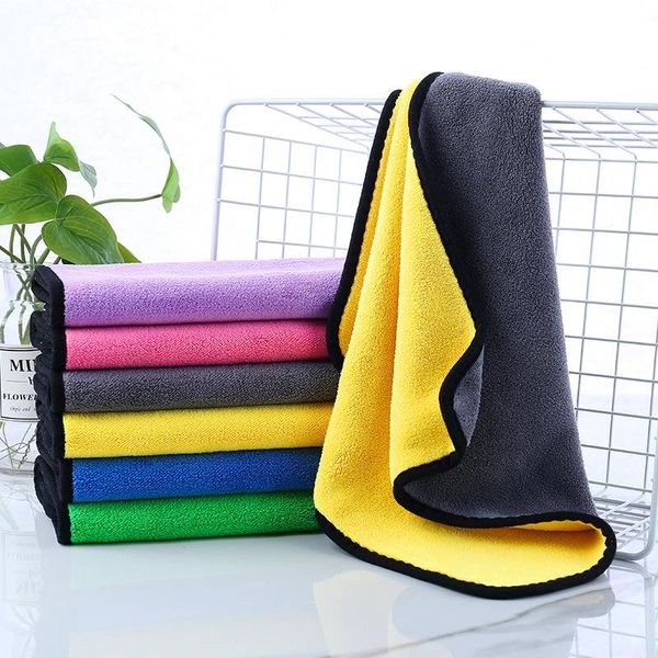 

towel 500gsm super absorption car wash microfiber home appliances glass cleaning washing clothes with high density coral velvet