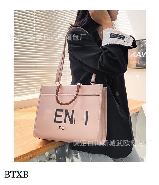 

70% off exclusive new large capacity portable leather bag women's luxury fashion simple letter tote bag diagonal cross