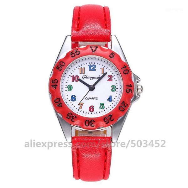 

wristwatches 100pcs/lot classic kids watch girl leather colorful arabic numberals dail quartz cute student wristwatch, Slivery;brown