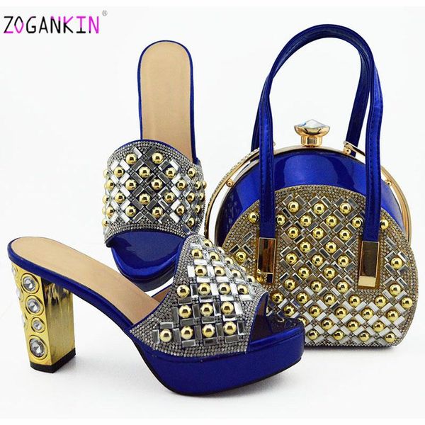

dress shoes royal blue summer style slippers and matching bag set fashion 10cm high heels for wedding on sale, Black