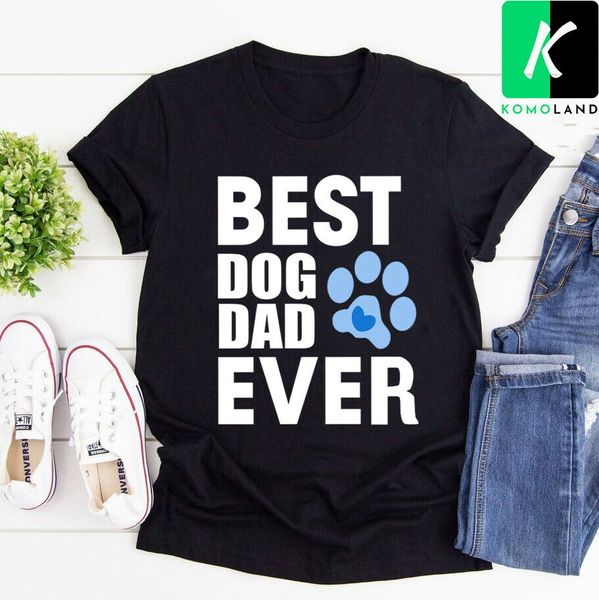 

dog dad ever dog dad t-shirt, White;black
