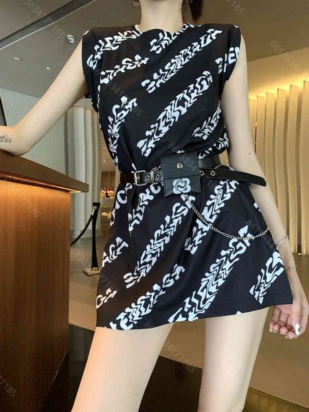 

fashion brand dresses women letter print dresses shirt womens cotton high-quality designer clothes belt waist bag, Black;gray